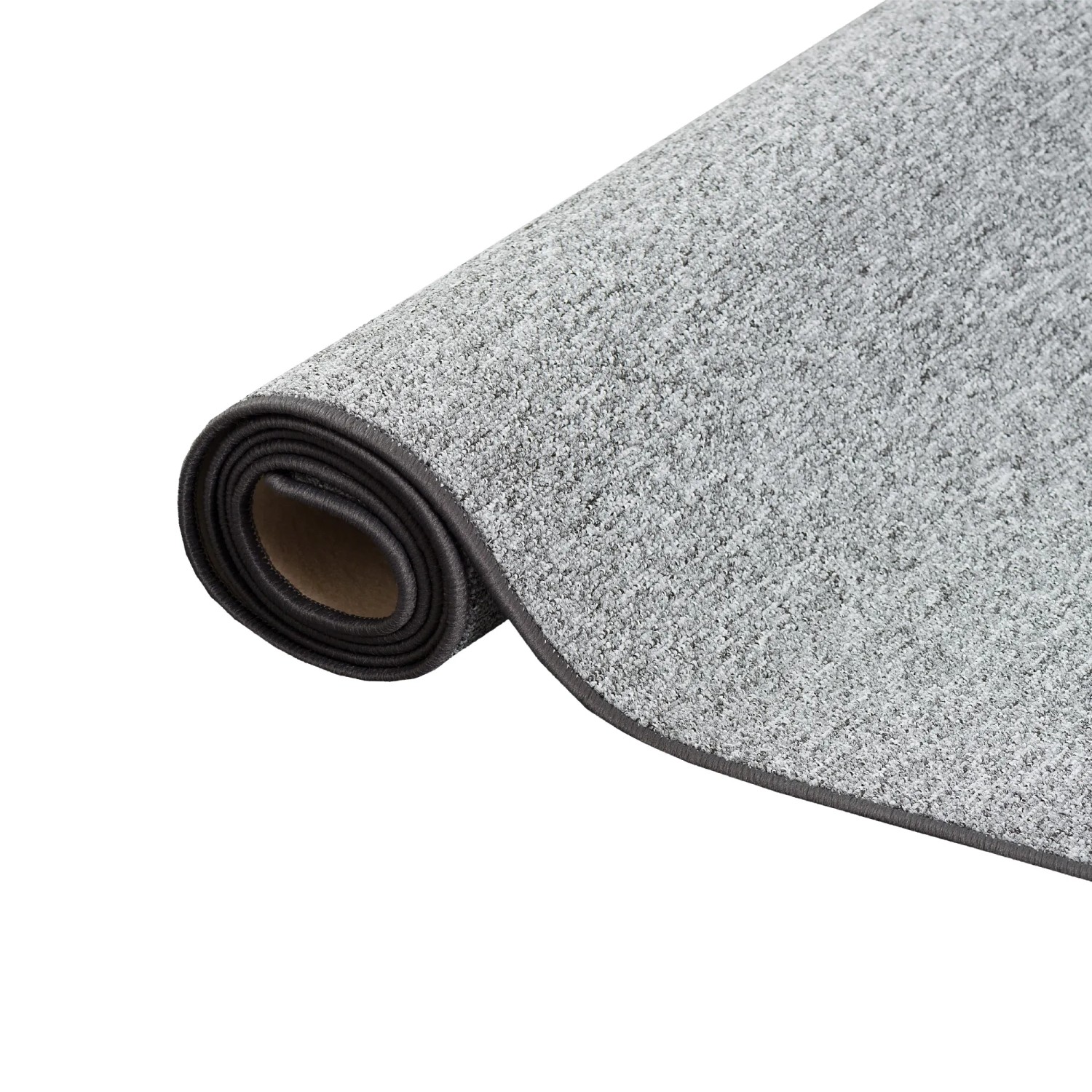 Gerollter, silbergrauer Snapstyle Feinschlingen Velour Teppich Strong, 160x240cm.