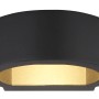 Moderne, mattschwarze Globo Außenwandleuchte Slice I aus Aluminium, Lichtaustritt oben und unten.