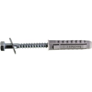 Schwaiger Schrauben-Dübel-Set, bestehend aus Schraube, Dübel und Beilagscheibe, zur Befestigung von Wandhalterungen.