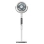 Weißer, höhenverstellbarer Midea Luftzirkulationsventilator MFS242RDDW mit digitalem Display.