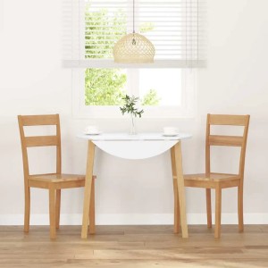 vidaXL Esszimmerstühle 2 Stk Natur Massivholz Gummibaum 4102383