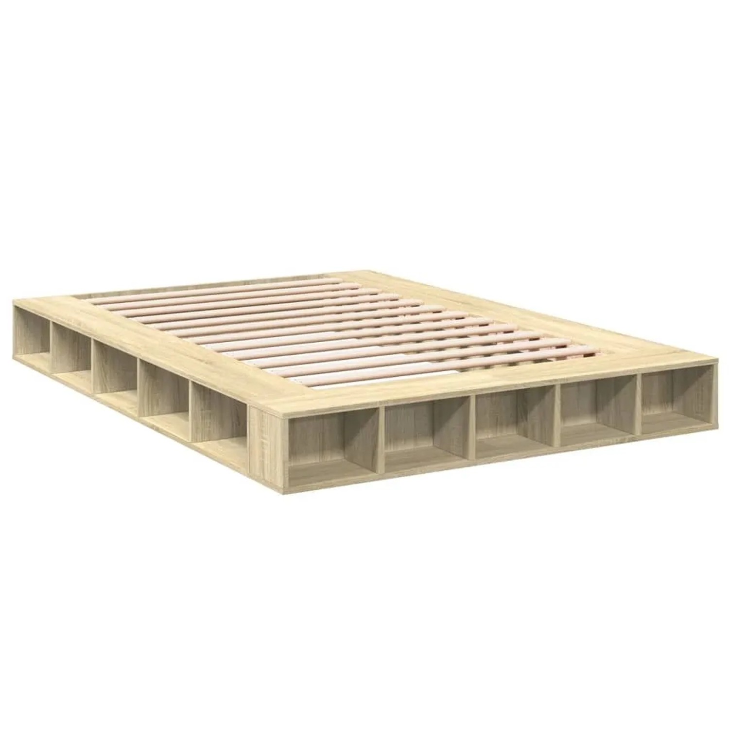 vidaXL Bettgestell Sonoma-Eiche 140x200 cm Holzwerkstoff 3280477 günstig online kaufen