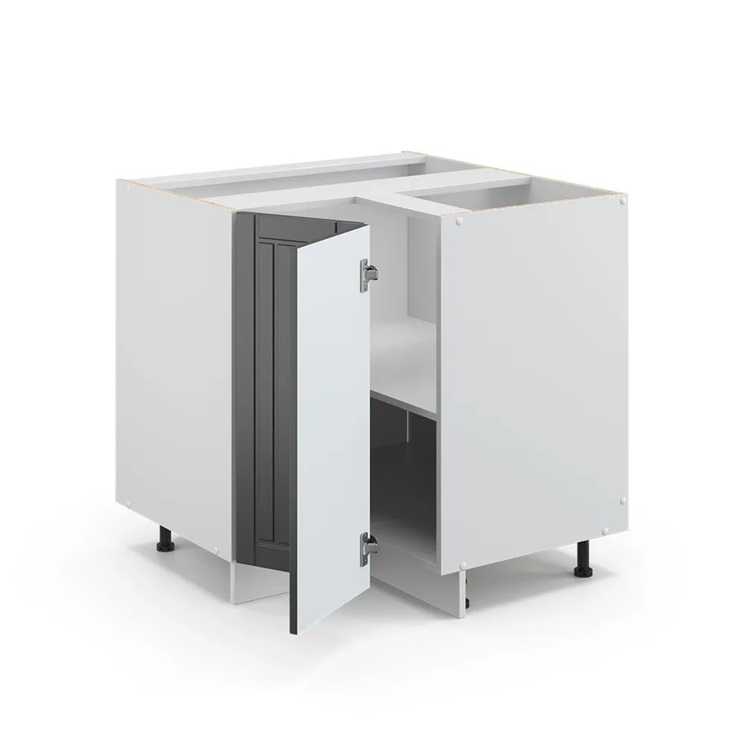 Vicco Eckunterschrank Fame-Line Anthrazit Landhaus Weiß 81 cm AP Marmor