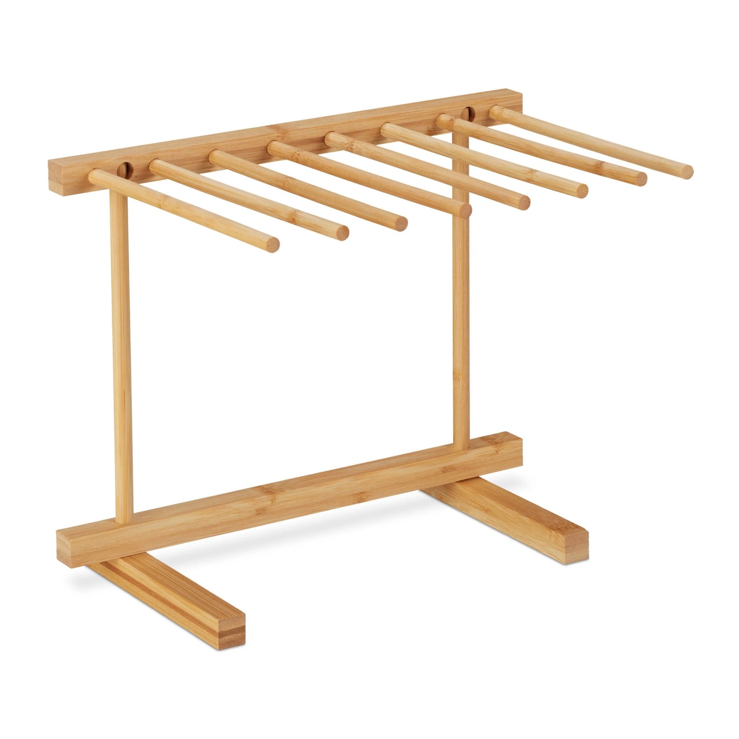 Relaxdays Nudeltrockner 8 Stangen Bambus Natur Faltbar 28,5 cm x 35,5 cm x 26,5 cm 400 g