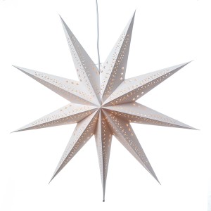 Marelida Papierstern Sara Weihnachtsstern Faltstern Leuchtstern D  69cm Inkl Kabel Weiß