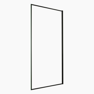 Duschparadies 140 x 200cm Walk in Duschabtrennung 8mm Nano Glas Schwarzrahmen