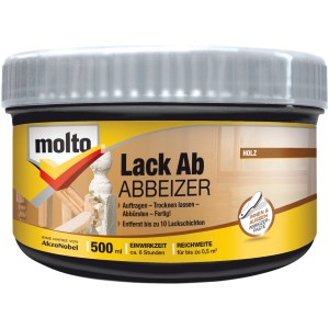 Molto Lack Ab Abbeizer-Paste, 500ml Dose. Zum Entfernen alter Lackanstriche im Innen- und Außenbereich.