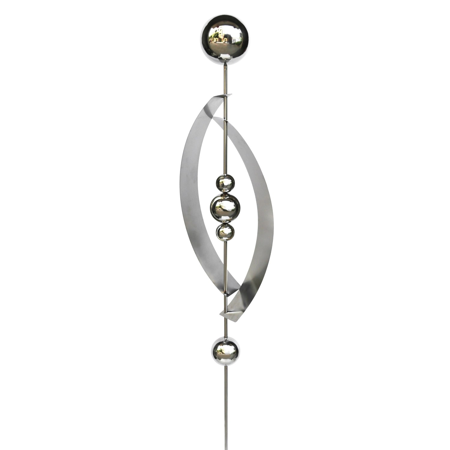DELUKE Gartenstecker BERN Edelstahl Silberfarben 140x13x22cm Gartendeko Outdoor Bodenstecker