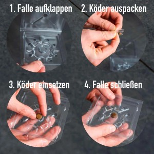 Anleitung: Futura-Shop Silberfischfalle aufbauen in 4 Schritten.