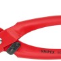 Rote Knipex Revolverlochzange, 220 mm, mit sechs Lochpfeifen zum Stanzen von Löchern.