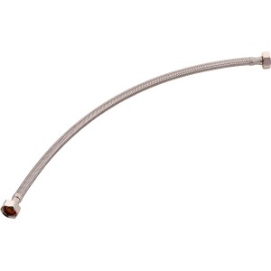 Flexibler Winkel-Anschlussschlauch, 18,6 mm (G 1/2) x 500 mm, aus Edelstahl für Trinkwasserinstallation.