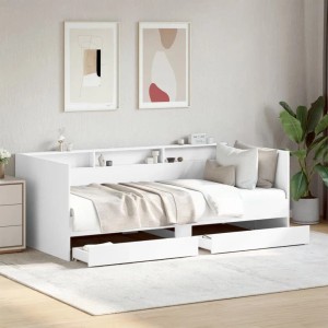 vidaXL Tagesbett mit Schubladen ohne Matratze Weiß 90x200 cm 3280846