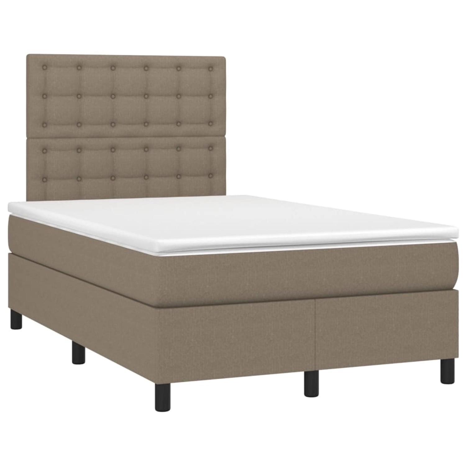 vidaXL Boxspringbett mit Matratze Taupe 120x190 cm Stoff 3269913 günstig online kaufen