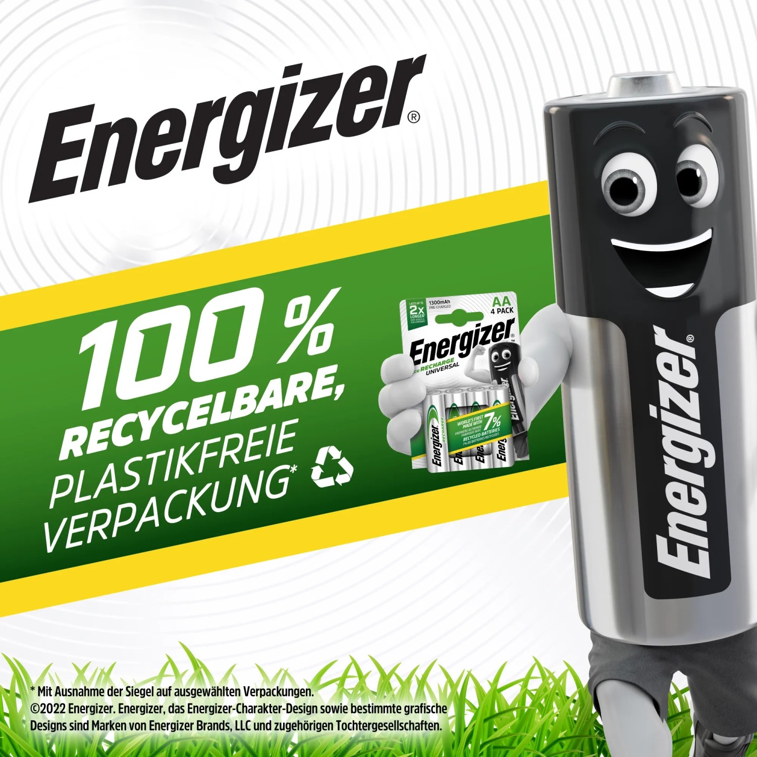 Energizer Akku Universal AAA, 4er-Packung. Wiederaufladbare Micro-Batterien für Standardgeräte.