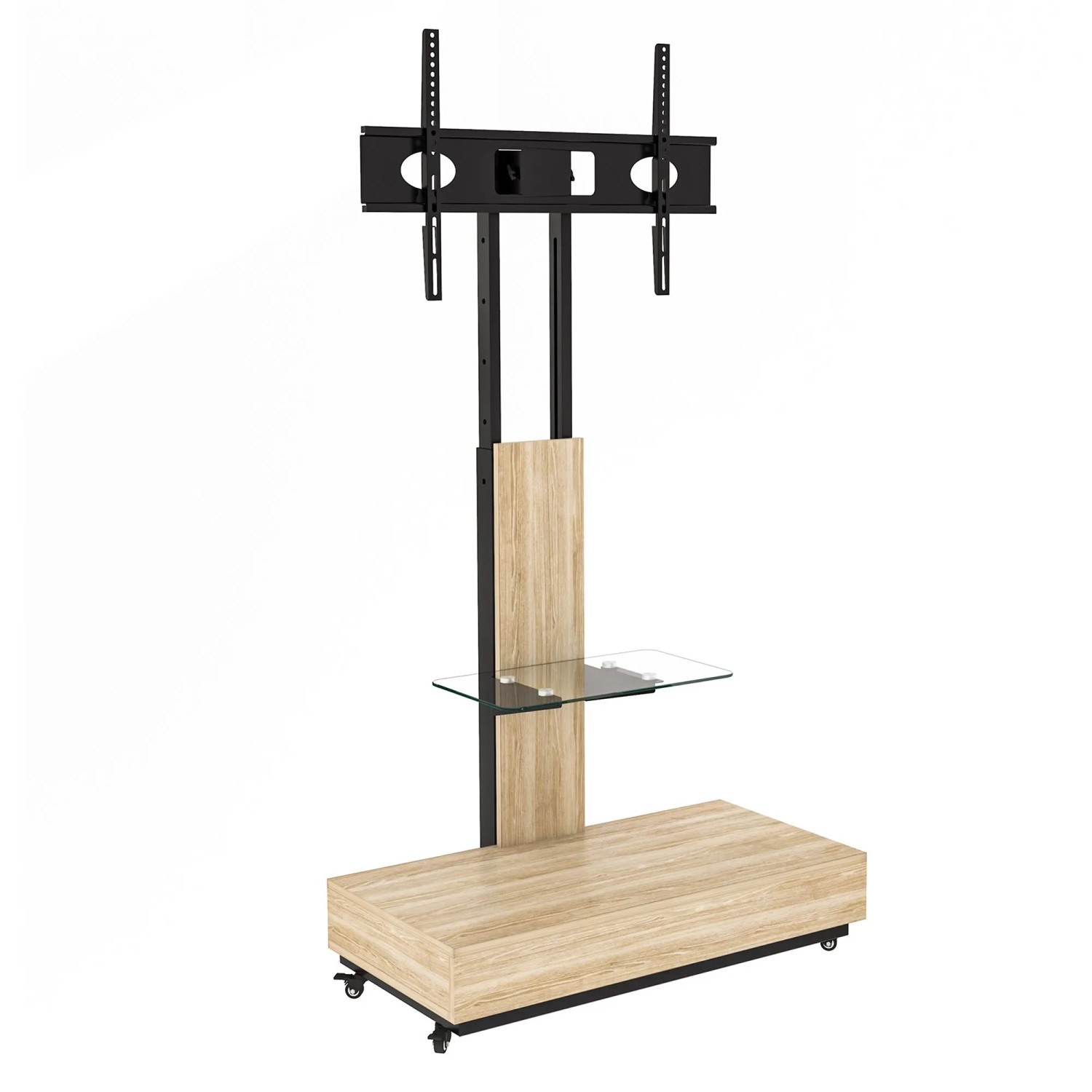 okwish TV Schrank mit Schubladen Höhenverstellbar 80x40x125-174cm Natur