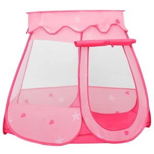 Rosa Kinder-Spielzelt mit 250 Bällen, 102x102x82 cm, für drinnen und draußen.