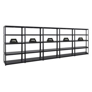 PROREGAL Mega Deal: 5 schwarze Schwerlastregale (180x100x40 cm), je 130 kg Fachlast.