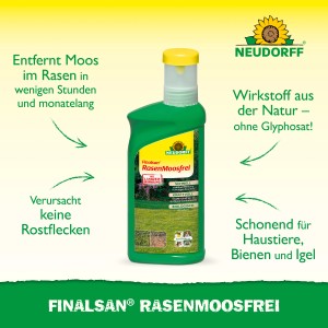 Neudorff Finalsan Rasen-Moosfrei 500ml Flasche zur Moosbekämpfung im Rasen.