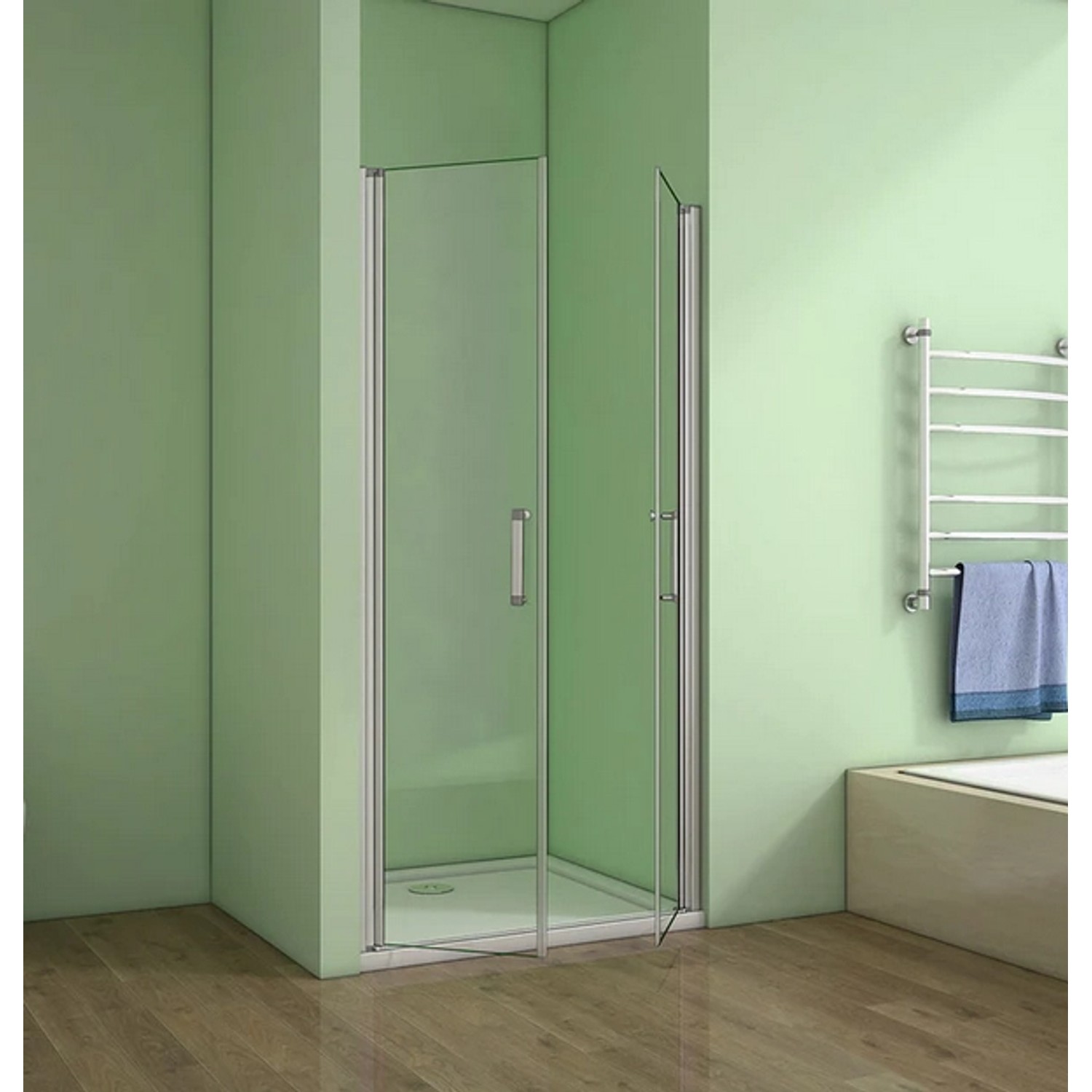 Duschparadies 80x185cm Duschtür Nischentür Duschabtrennung 5mm ESG Sicherheitsglas Schwingtür Doppeltür Glas Dusche_4