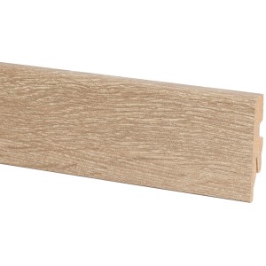 OBI Sockelleiste in Eiche Optik, 60 mm hoch, zur einfachen Wandmontage.