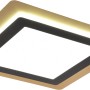 Moderne LED Deckenleuchte Morgan in Schwarz-Gold, quadratisch, dimmbar.