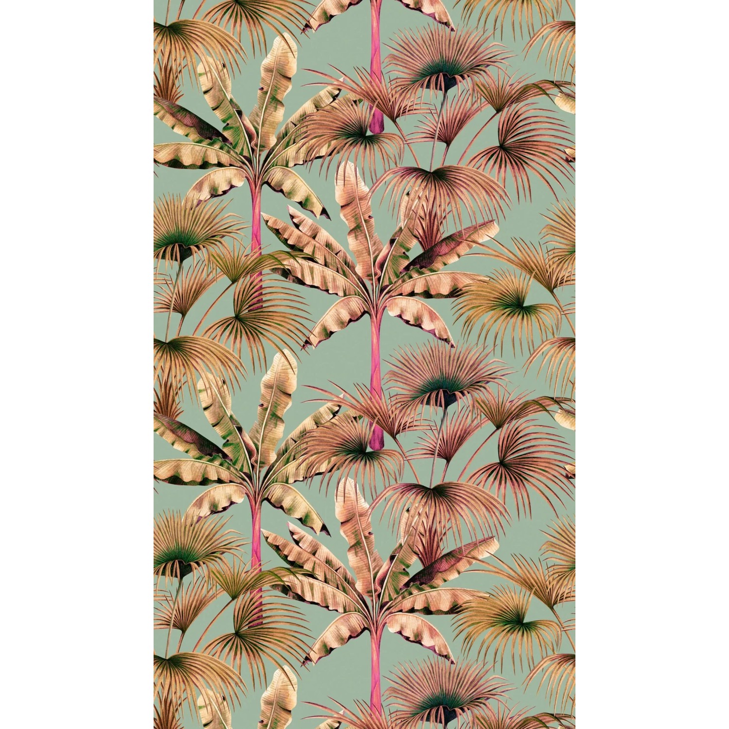 Image of PROFHOME 391832-GU Fototapete Dschungel Türkis-Grün Beige Rosa 1,59 m x 2,8 m