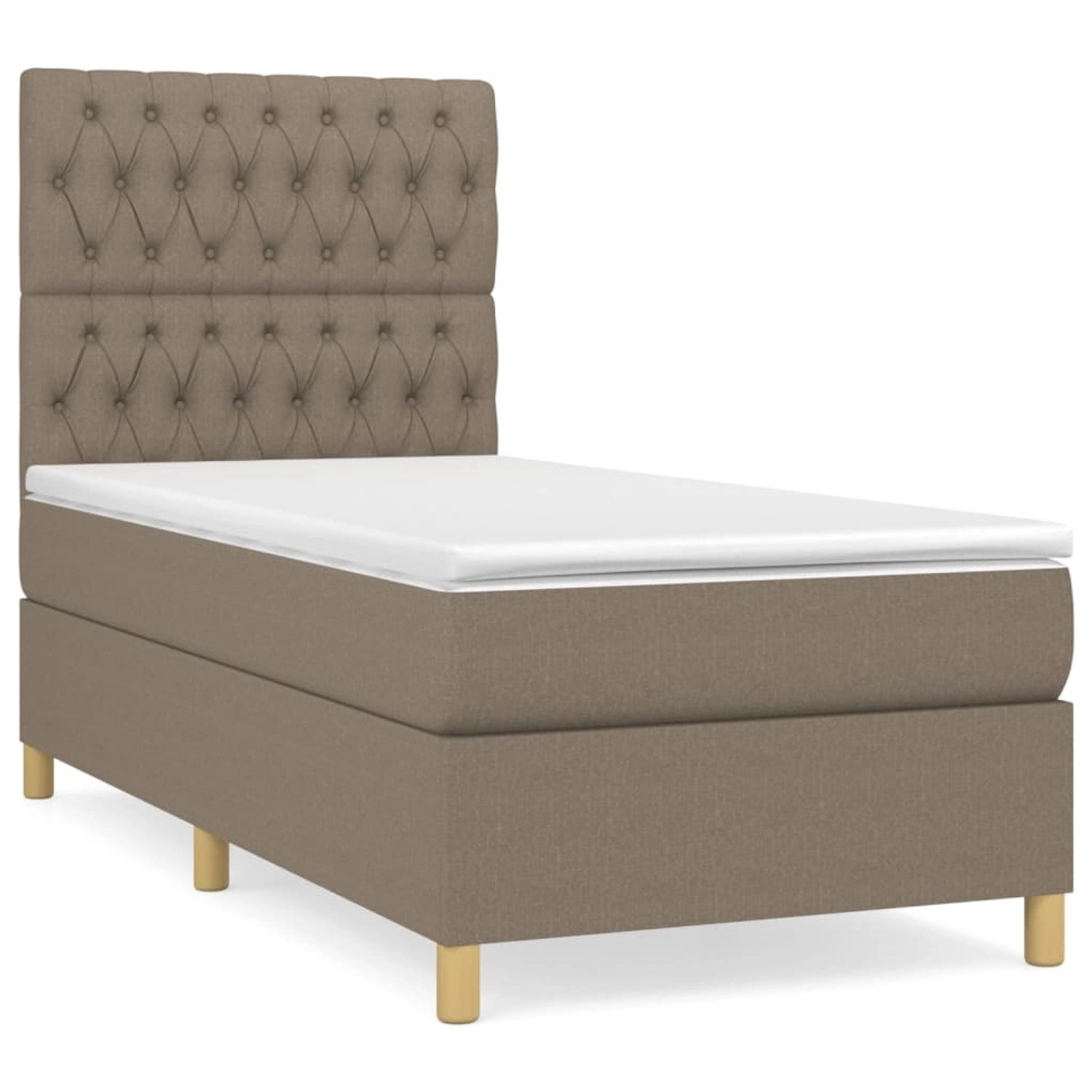 vidaXL Boxspringbett mit Matratze Taupe 100x200 cm Stoff1366885 günstig online kaufen