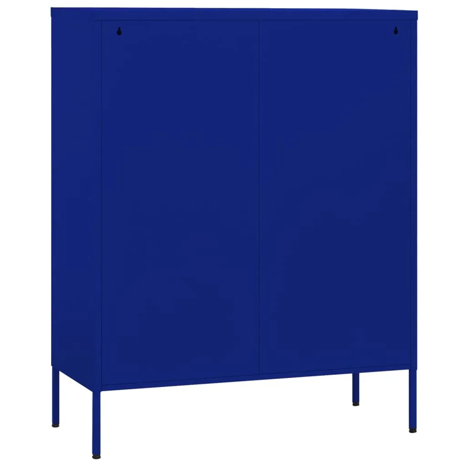 Marineblauer vidaXL Lagerschrank aus Stahl, 80x35x101,5 cm, Büroschrank mit 4 Türen.