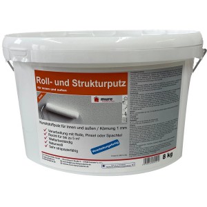 Eimer Muro Roll- und Strukturputz, weiß, 8 kg, für Innen- und Außenbereich.