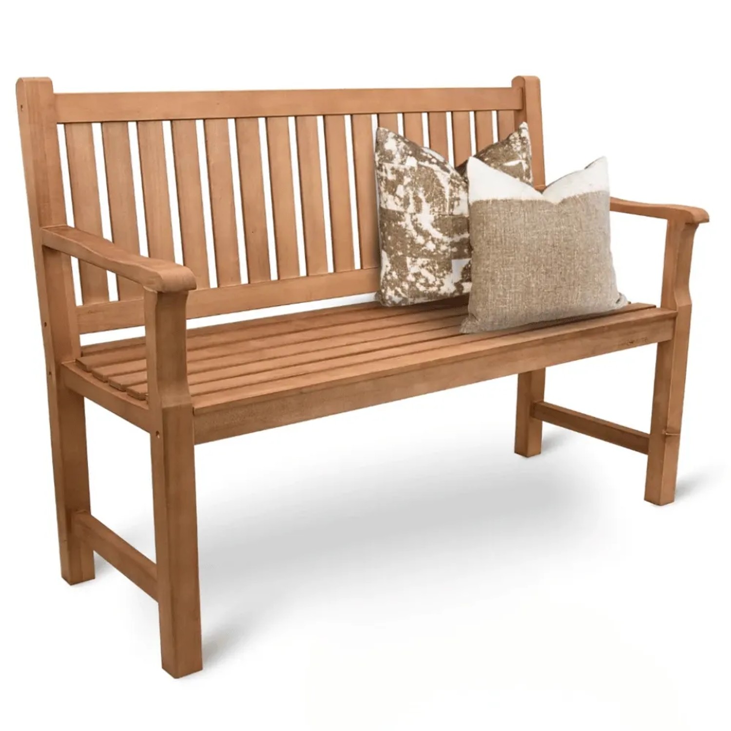 DELUKE Gartenbank Holz 2-3 Sitzer EGON Wetterfest 120cm Parkbank aus Pappelholz Sitzbank Holzbank Balkonbank