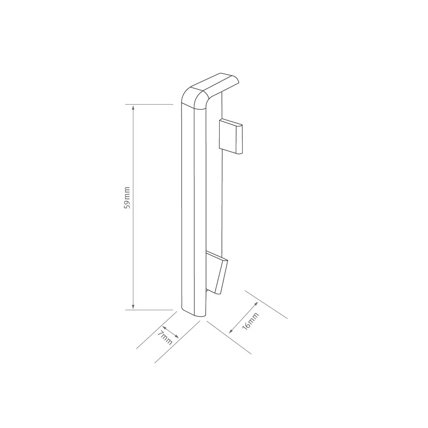 Egger Endstück Kubisch, 6 cm, Eiche Greige, 2er-Pack für Leistenabschlüsse.