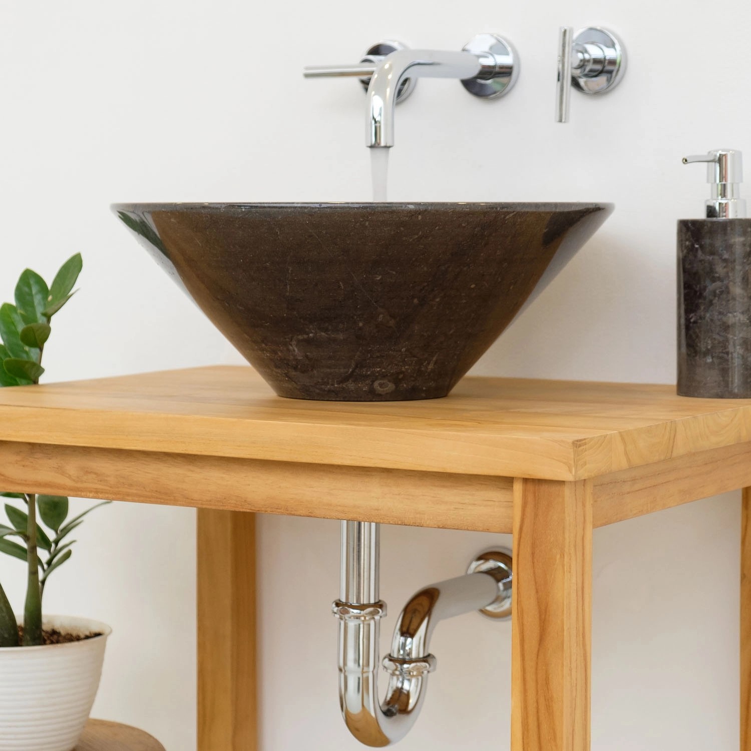 Wohnfreuden Andesit Waschbecken Caping 40 cm Schwarz_5