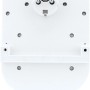 Rückansicht des weißen REV Ritter MultiPower Steckdosenadapters mit Wandbefestigung.