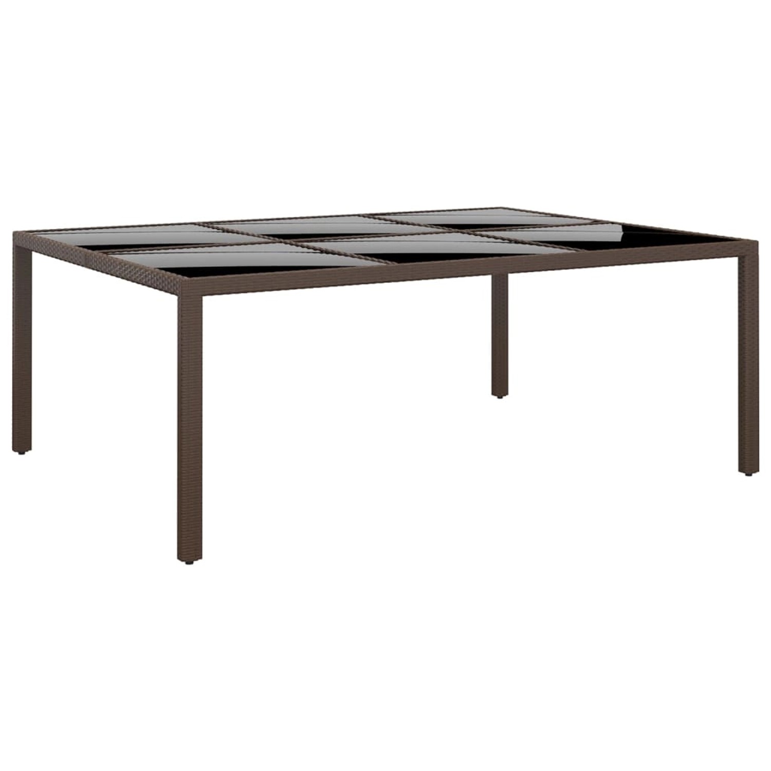 vidaXL Gartentisch mit Glasplatte Braun 200x150x75 cm Rattan 310589 günstig online kaufen