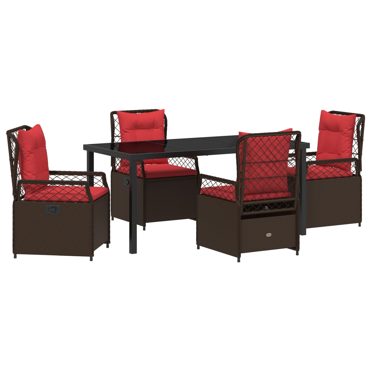 vidaXL Garten Essgruppe 5-Tlg Braun Poly Rattan 3381047 günstig online kaufen