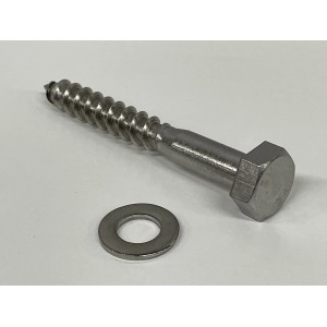 Schlüsselschraube Edelstahl 10x80 mm mit Unterlegscheibe für Treppen & Geländer.