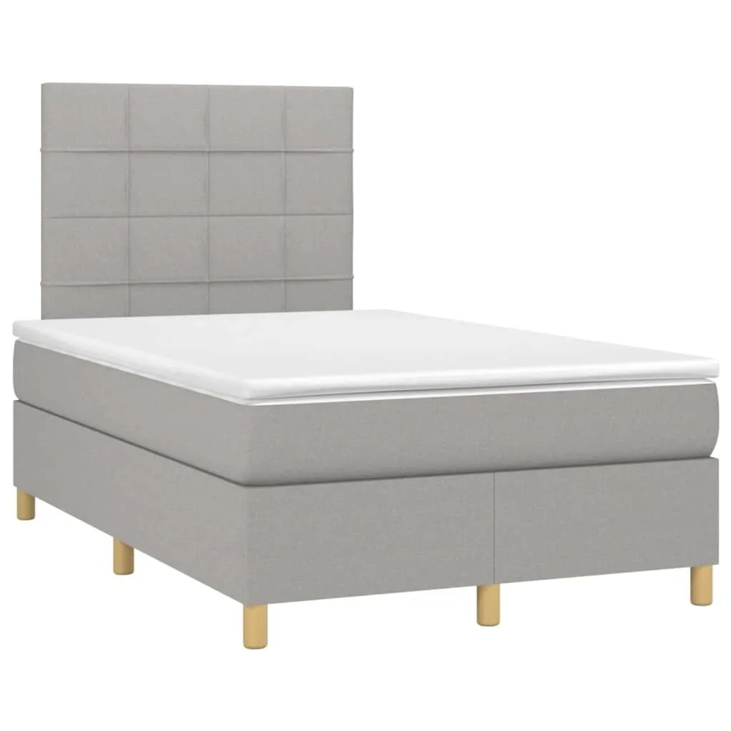 vidaXL Boxspringbett mit Matratze & LED Hellgrau 120x200 cm Stoff 3135421 günstig online kaufen