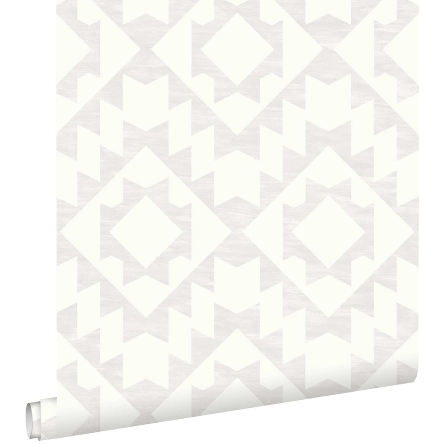 ESTAhome Tapete Marrakescher Aztec-Teppich Hellgrau und Weiß 53 cm x 10.05 günstig online kaufen