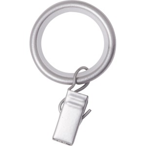 Gardinenring mit Klammer in Satinoptik, Ø 19 mm, zur Befestigung an Stilgarnituren.