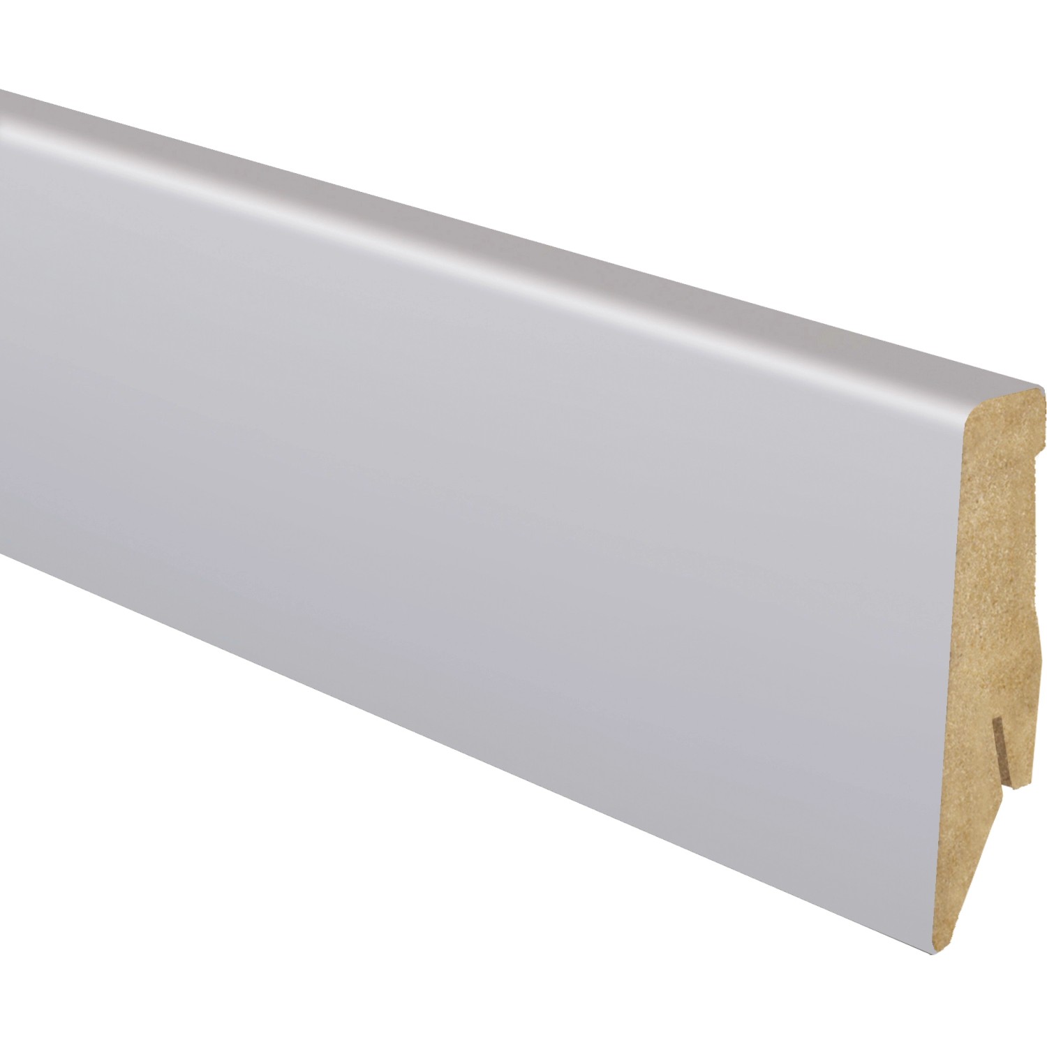 Sockelleiste MDF K58 D foliert Aluminium 58 mm x 19 mm x 2600 mm