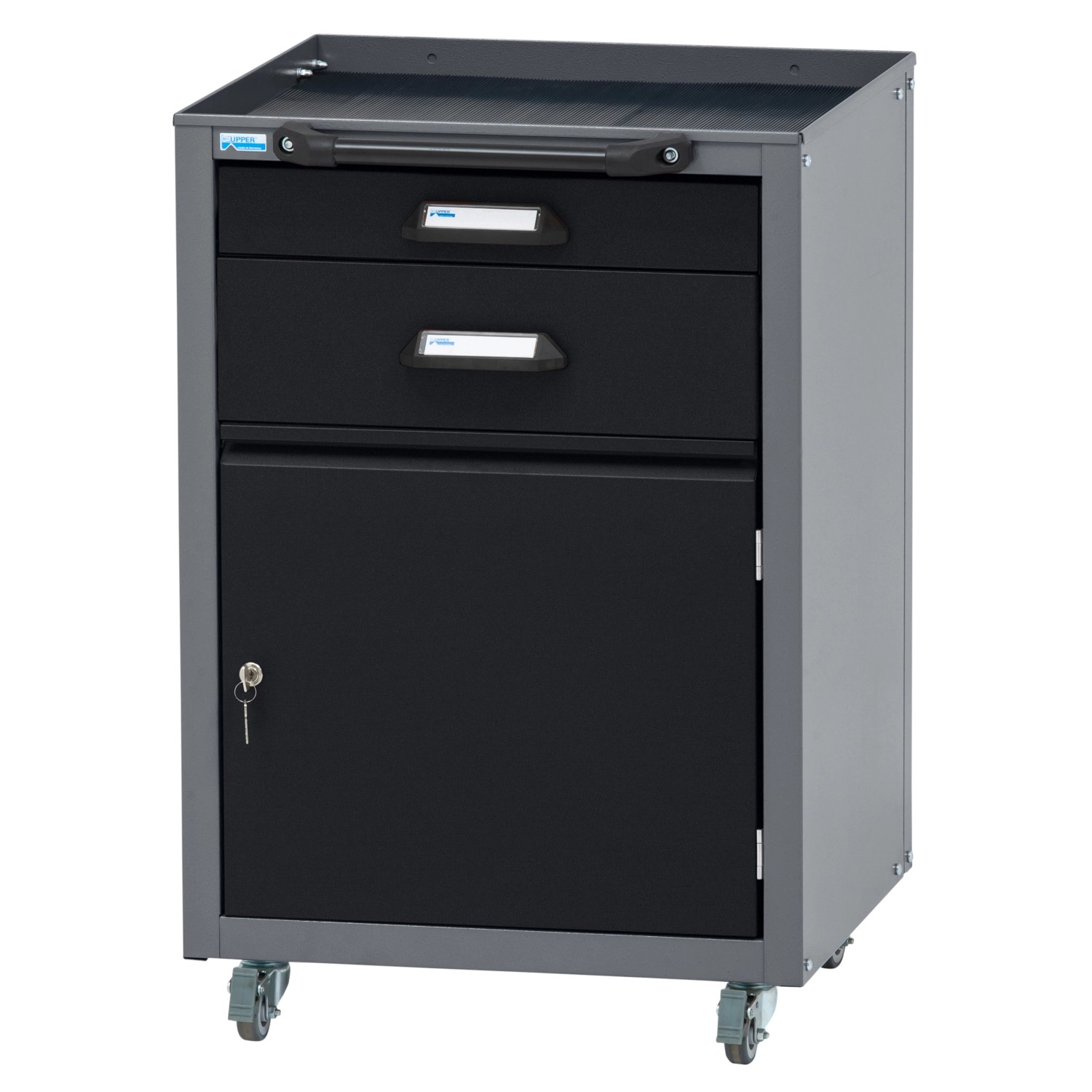 Küpper Werkstattwagen Eintürig 2 Schubladen 76 x 51,5 x 48,5 cm Schwarz-Hel günstig online kaufen