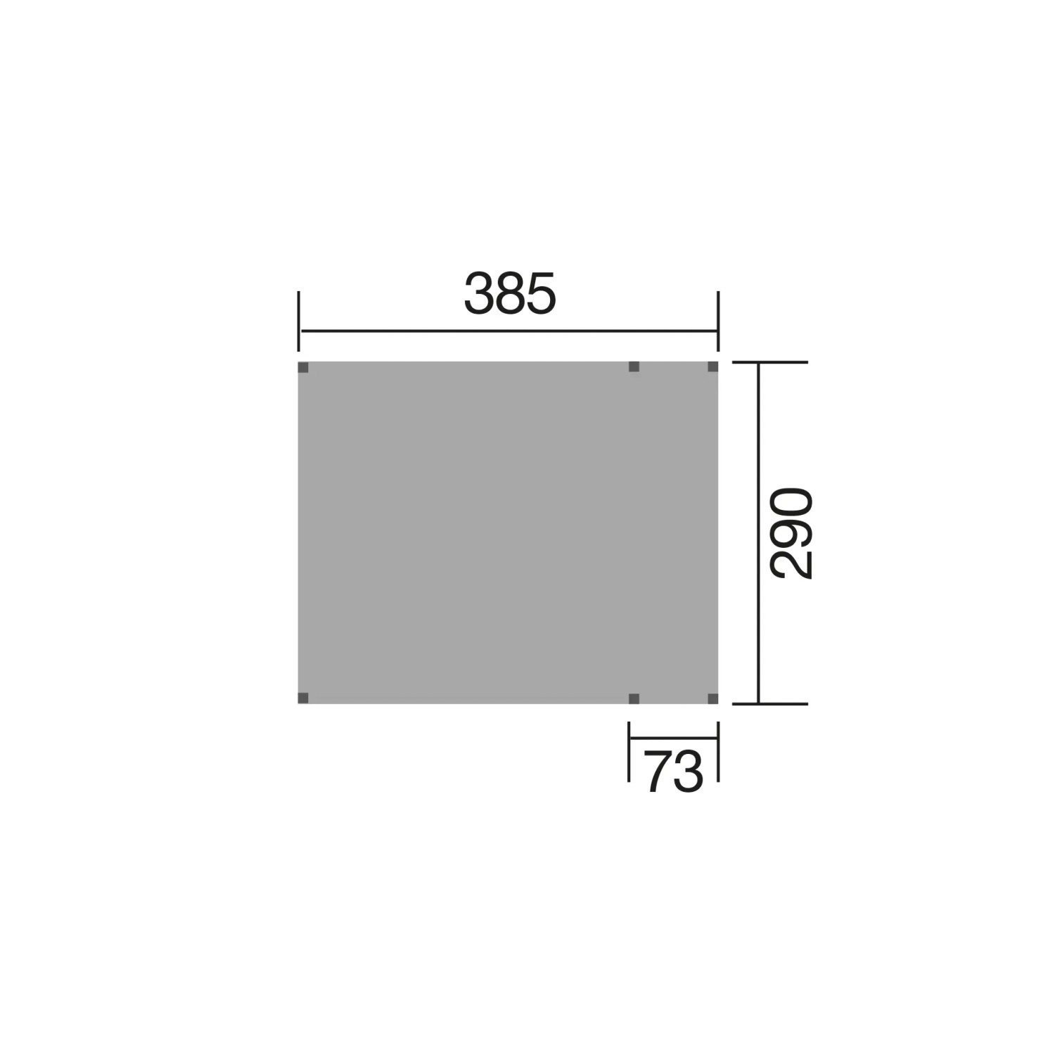 Grundfläche WEKA Doppel-Schaukel Funny 2: 342x286 cm. Spielturm-Maße für den Garten.