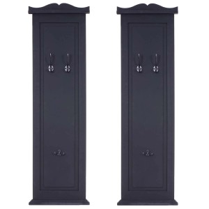 MCW Wandgarderobe H33 2er-Set, dunkelgrau lackiert, mit je 3 Haken. Garderobenpaneele für Flur und Eingangsbereich.