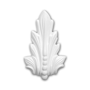 Weißes PROFHOME Zierelement 160007 aus Polyurethan im Stuckdekor-Design.