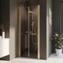 Breuer Elana 2.0 Pendeltür für Nische, Klarglas, Gold, 200x100 cm. Duschtür mit filigranem Design.