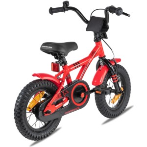 PROMETHEUS BIKES Kinderfahrrad 12 Zoll ab 3 Jahre mit Stützrädern und Rücktrittbremse Rot