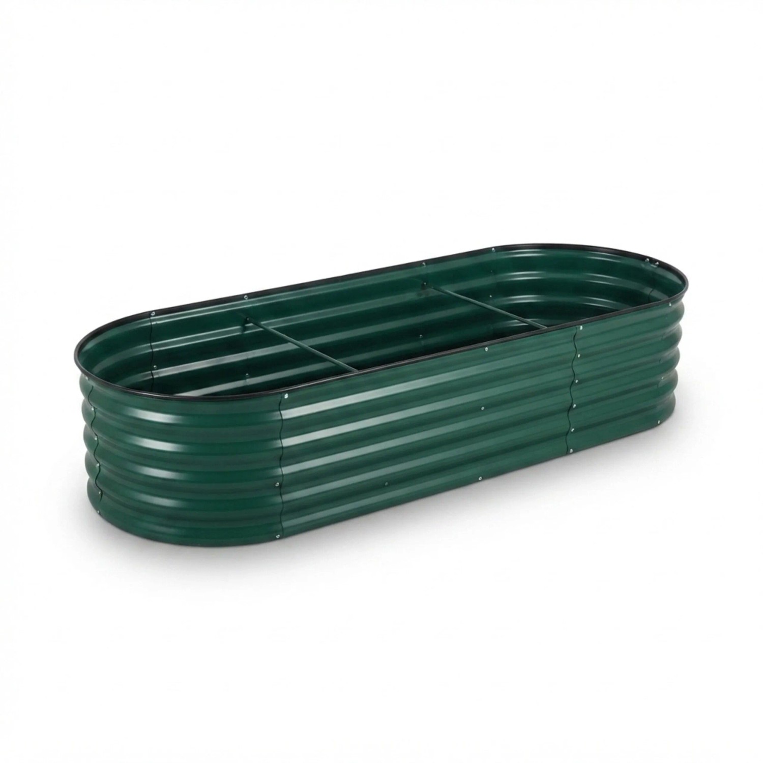 Relaxdays Hochbeet Metall Grün Halbrund 45 cm x 200 cm x 60 cm 11,9 kg