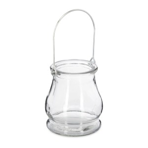 Relaxdays Windlicht Glas Metall Transparent 12er Set 10 cm x 8,5 cm 230 g