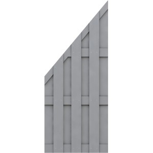 Graues WPC Anschlusselement für Jumbo Sichtschutzzaun, 74x179/90 cm.