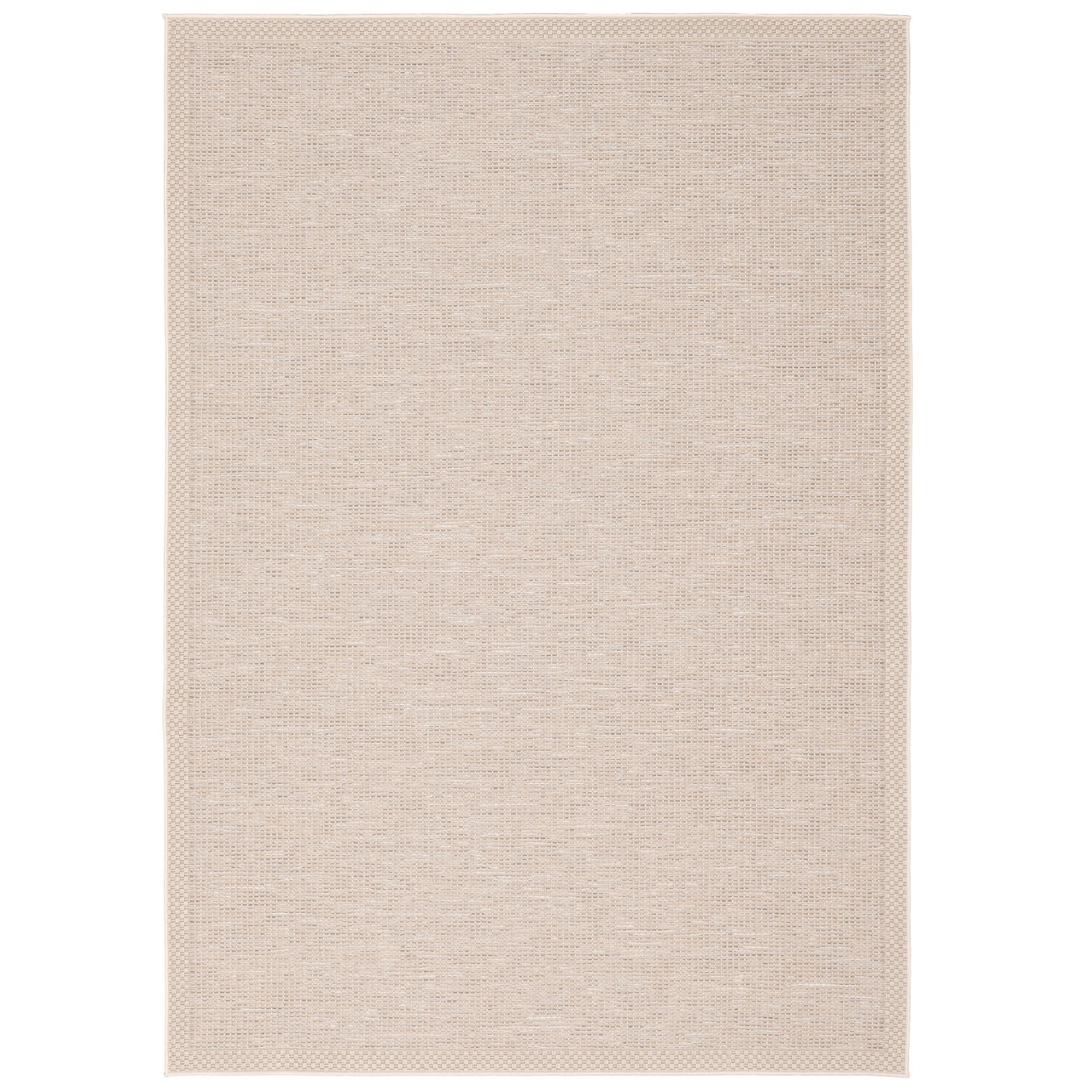 Beiger Outdoor Teppich Ottawa mit Bordüre, 140x200cm, Flachgewebe. Geeignet für Innen- und Außenbereich.